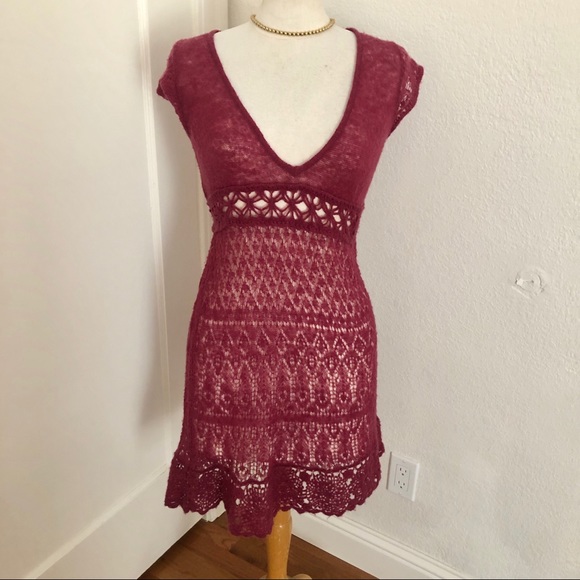 EUC Free People Knit Lace Dress Size S - Picture 2 of 4